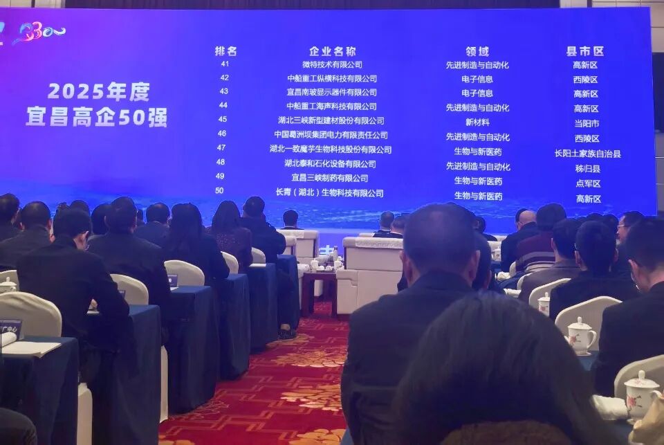 喜報！微特再入選2025年度宜昌市高新技術(shù)企業(yè)50強(qiáng)榜單！